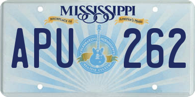 MS license plate APU262
