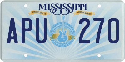 MS license plate APU270