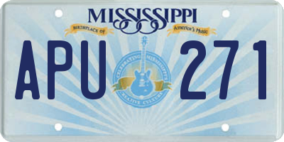 MS license plate APU271