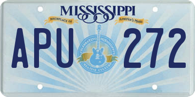 MS license plate APU272