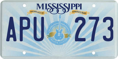 MS license plate APU273