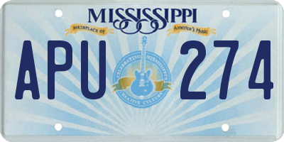 MS license plate APU274