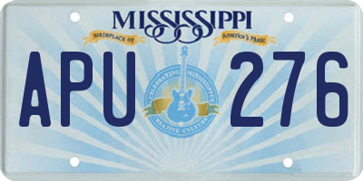MS license plate APU276