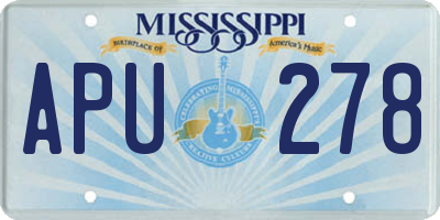 MS license plate APU278