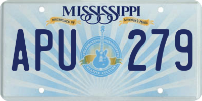 MS license plate APU279