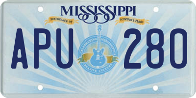 MS license plate APU280