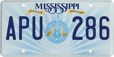 MS license plate APU286