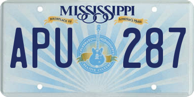 MS license plate APU287