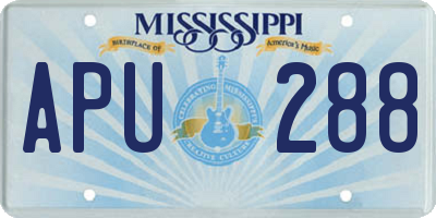 MS license plate APU288