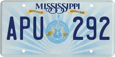 MS license plate APU292