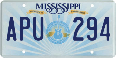 MS license plate APU294