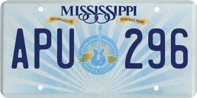 MS license plate APU296