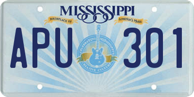 MS license plate APU301