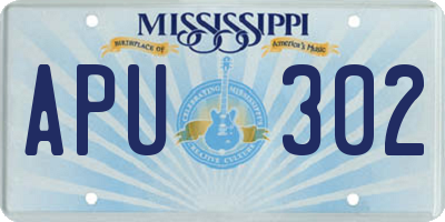 MS license plate APU302