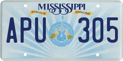 MS license plate APU305