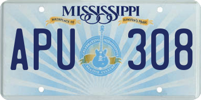 MS license plate APU308