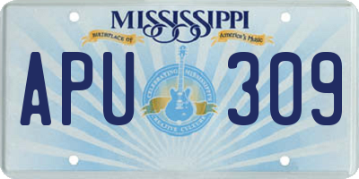 MS license plate APU309