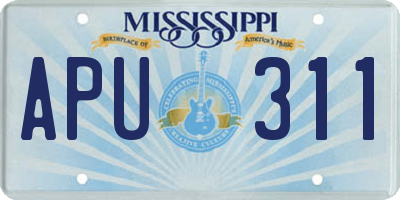 MS license plate APU311