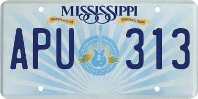 MS license plate APU313