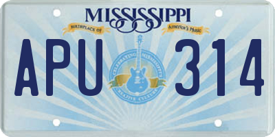 MS license plate APU314