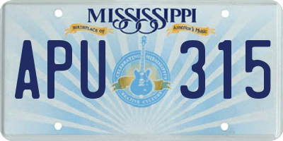 MS license plate APU315