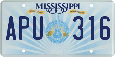MS license plate APU316