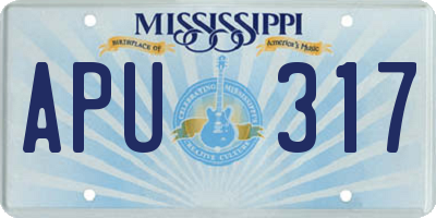 MS license plate APU317