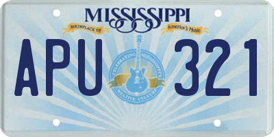 MS license plate APU321