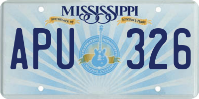 MS license plate APU326