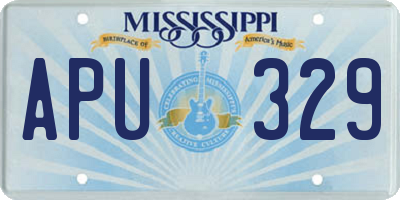 MS license plate APU329