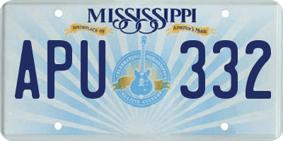MS license plate APU332