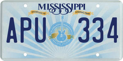 MS license plate APU334