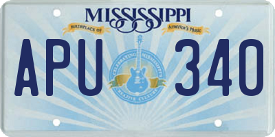 MS license plate APU340