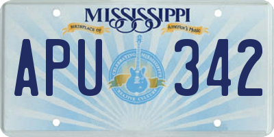 MS license plate APU342