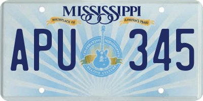 MS license plate APU345