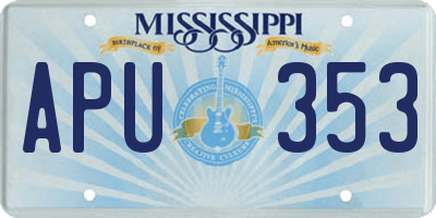 MS license plate APU353