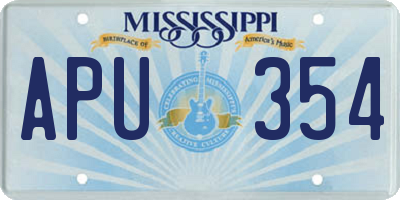 MS license plate APU354