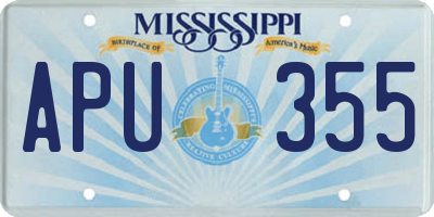 MS license plate APU355