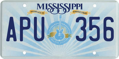 MS license plate APU356