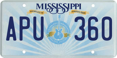 MS license plate APU360