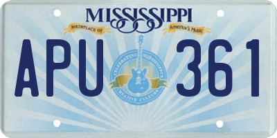 MS license plate APU361