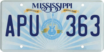 MS license plate APU363