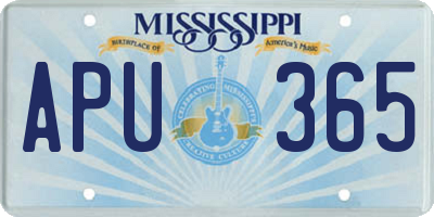 MS license plate APU365