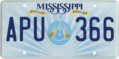 MS license plate APU366