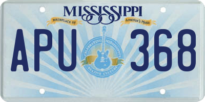 MS license plate APU368
