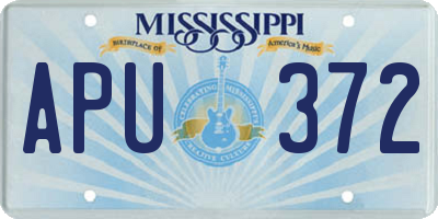 MS license plate APU372