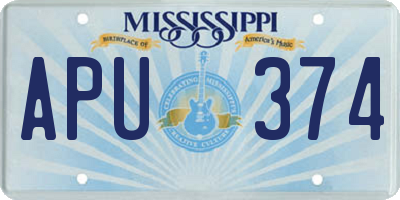 MS license plate APU374