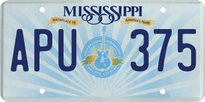 MS license plate APU375