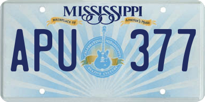 MS license plate APU377