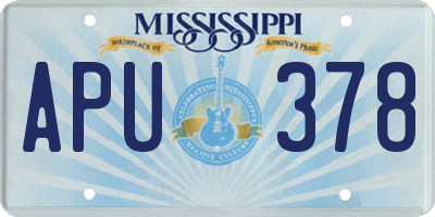 MS license plate APU378